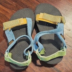 Teva Kids' Sandals in Blue, Yellow, and Green